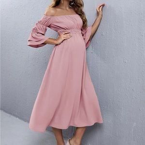 Pink maternity dress
